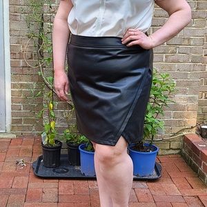 Loft plus faux leather pencil skirt